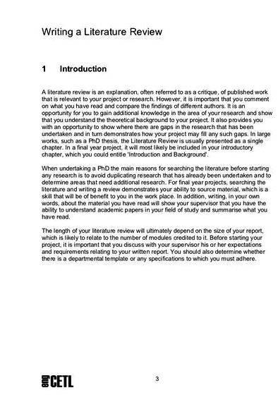 Literature review structure dissertation proposal critical of design and