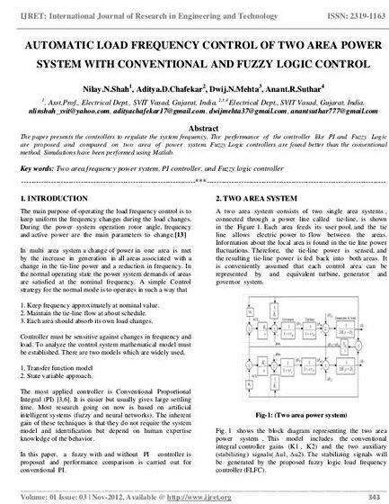 Load frequency control of two area system thesis proposal Try our search