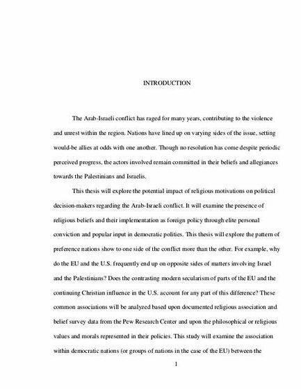 Masters thesis proposal history of israel division of Iraq