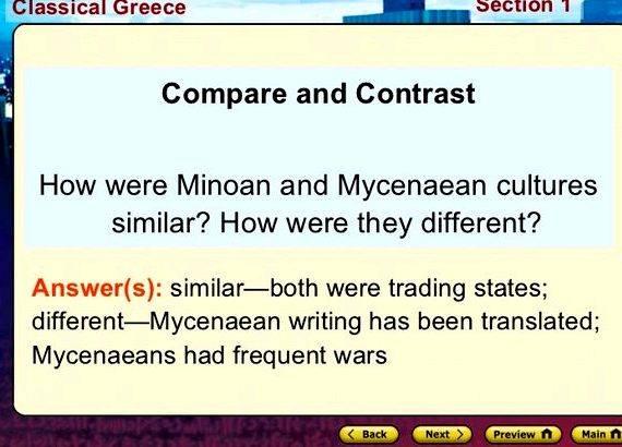 Minoan and mycenaean comparison and contrast writing Minoan and