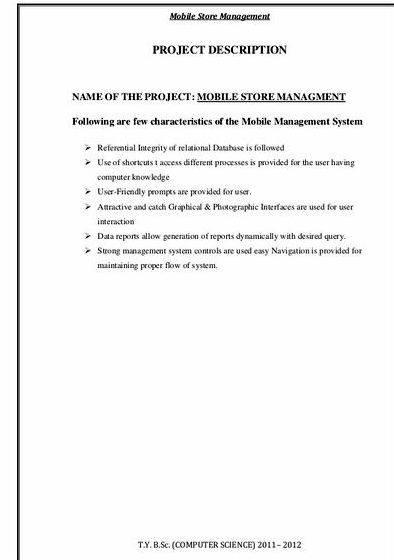 Mobile store management system thesis proposal In this section, the analyst