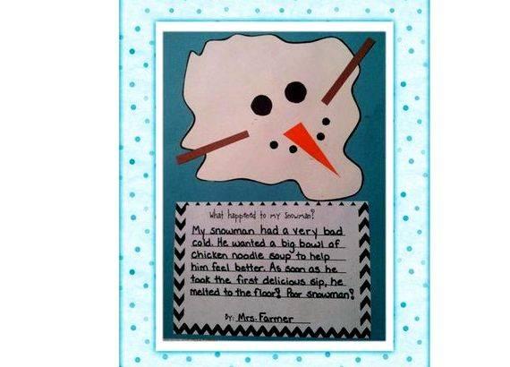 My snowman melted writing activity for middle school of sled     
    The