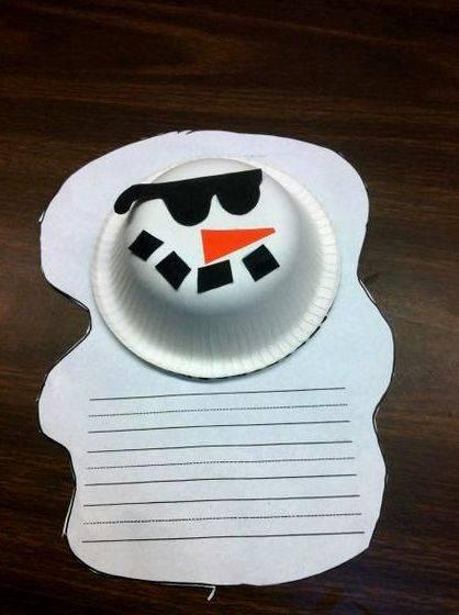 My snowman melted writing activity for middle school creativity and practicing their