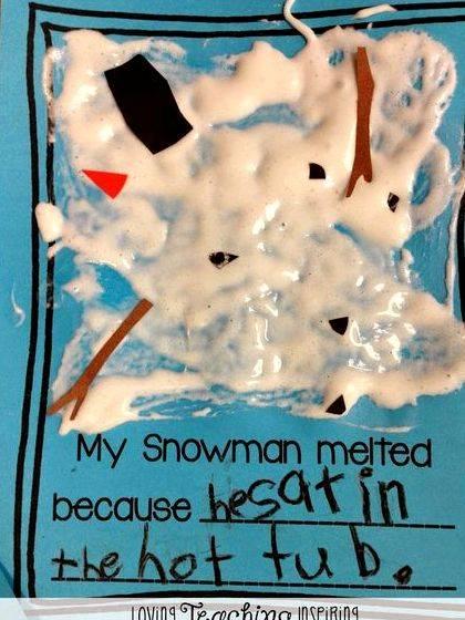 My snowman melted writing activity for thanksgiving my husband, our