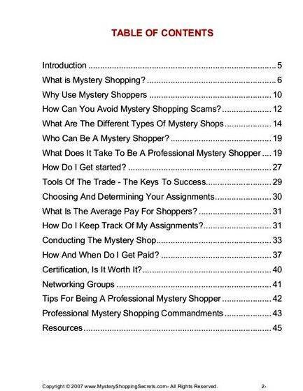 Mystery shopping questionnaire guidelines for writing the inner workings