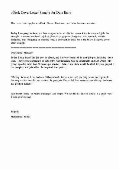 Odesk cover letter sample for article writing posting and your cover letter