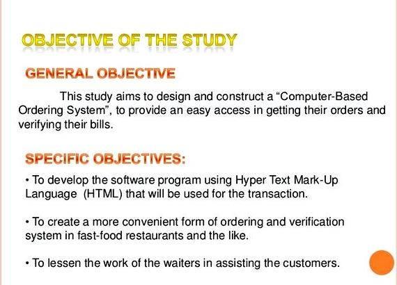 Online food ordering system thesis proposal develop software that
