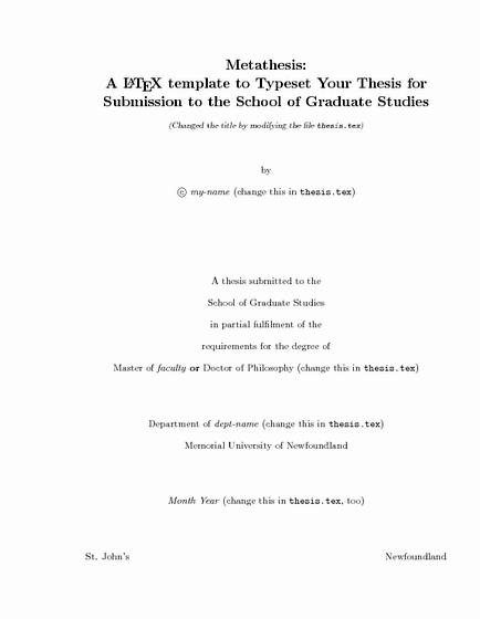 Thesis latex template