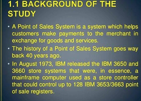Point of sales and inventory system thesis proposal computerize the current