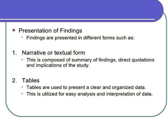Presentation of findings in dissertation proposal your findings and account for