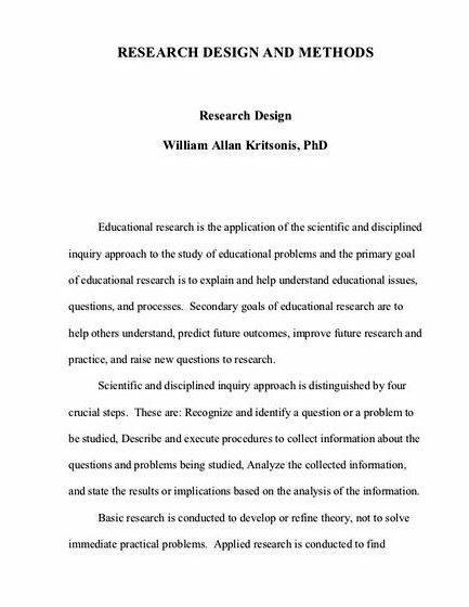 Research design and methodology in thesis writing self-designed