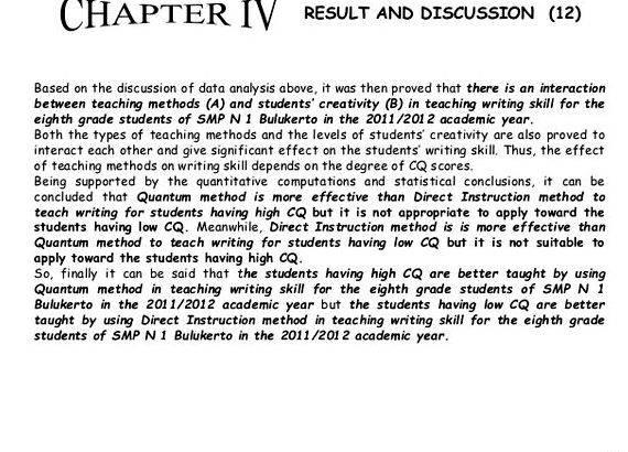 Results and discussions thesis writing You also