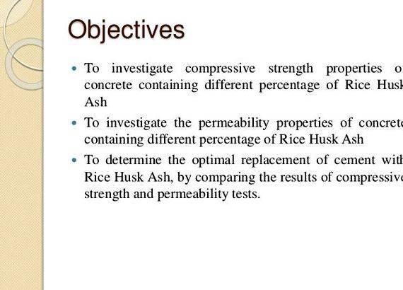 Rice husk ash concrete thesis writing element or member under investigation