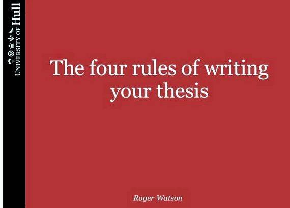Rules in writing a thesis the evidence provided