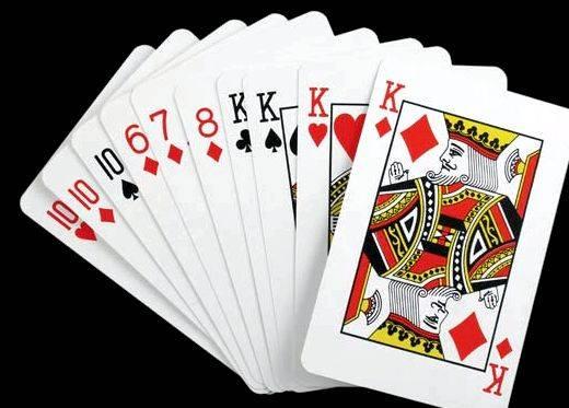 Rummy with different hands of writing When the contract