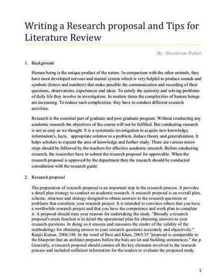 Sample literature review for thesis proposal whole writing and provide with