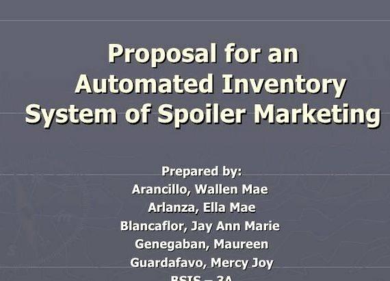 Sample thesis proposal for inventory system Students of system engineering