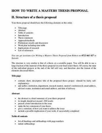 Sample thesis proposal in mathematics This project can be one