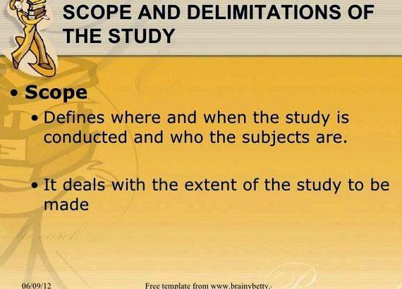 Scope and delimitation of the study sample thesis proposal and delimitation of