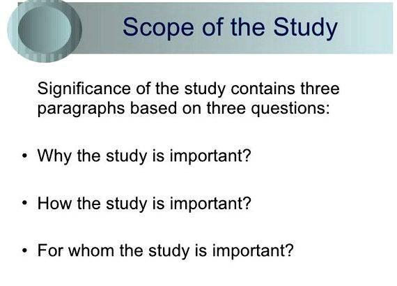 Scope and limitation of the study sample thesis proposal for further research