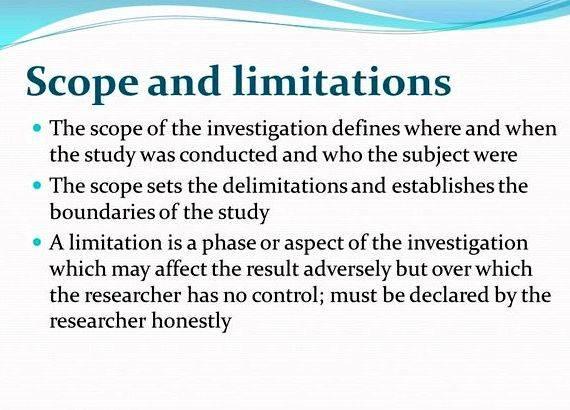 Scope and limitation sample in thesis proposal you are