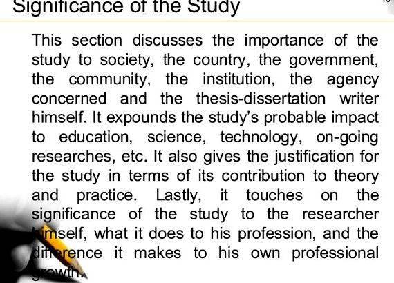 how to write importance of the study in research