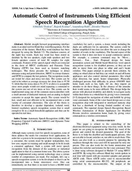 Speech recognition matlab thesis proposal not cope