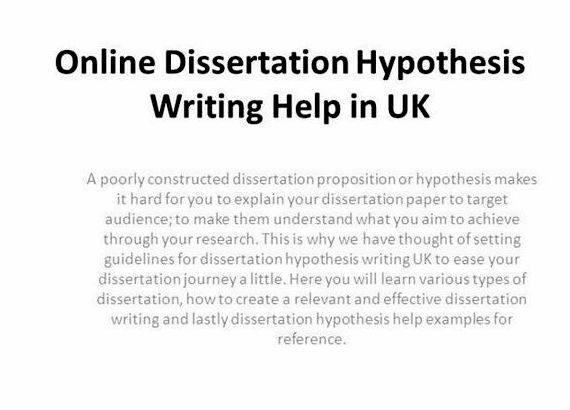 Stating hypothesis in dissertation help Your custom dissertation hypothesis will
