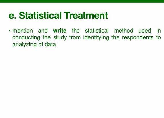 Statistical treatment in thesis writing of Variance