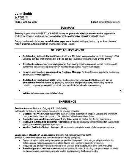 Resume writing service financial services