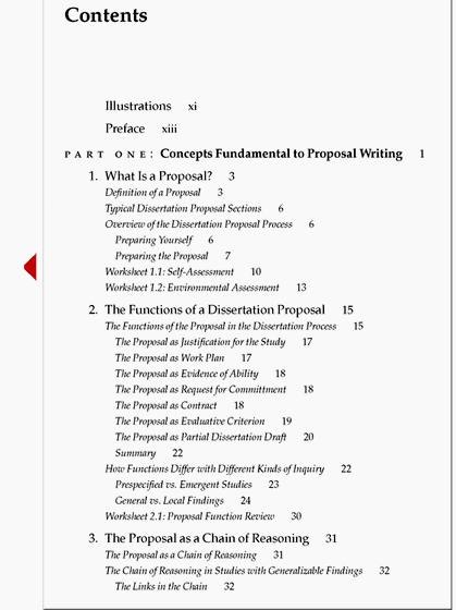 Table of contents for doctoral thesis proposal develop your chapter outline with