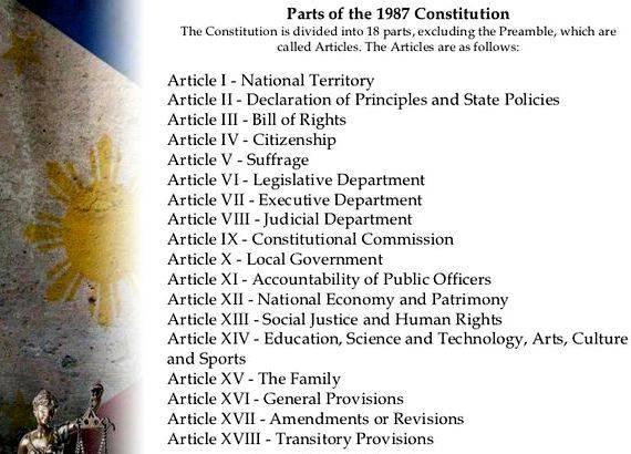 what is the main point of 1987 constitution essay