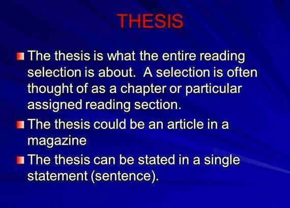 Thesis main ideas supporting details and transitions in writing THESIS The thesis is what