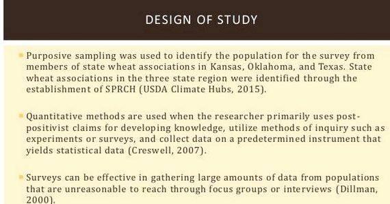 Thesis proposal sample for agriculture Characteristics of the