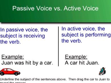 Thesis writing active passive voice their emphasis in the