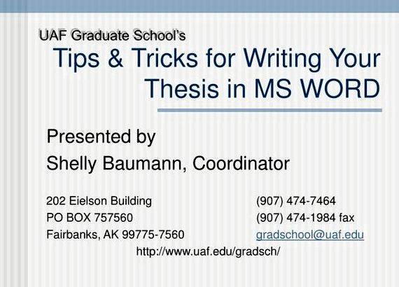 Thesis writing tips ppt presentation Avoid useless information
