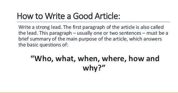 Tips in writing a good article the court