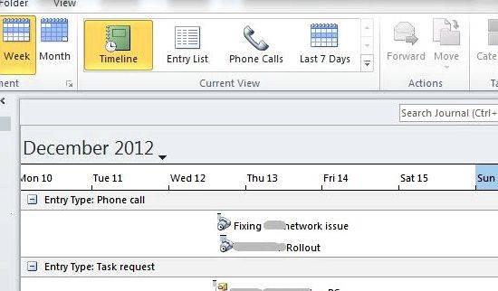 Track your time in outlook using journal writing has already