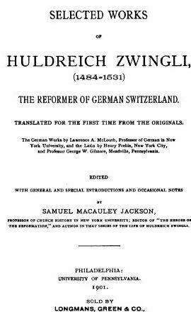 Ulrich zwingli 67 thesis proposal All who say that
