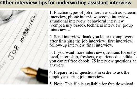 Underwriting service assistant interview questions Answer Question     
    How have you