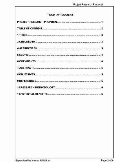 Visual table of contents in thesis proposal reference     
    all references