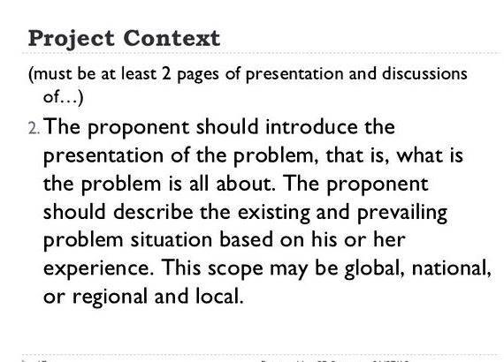 What is project context in thesis writing Exercise                Write three