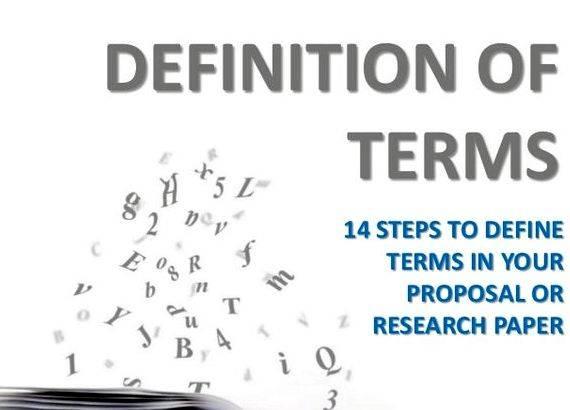Where to put definition of terms in thesis proposal limitations of the