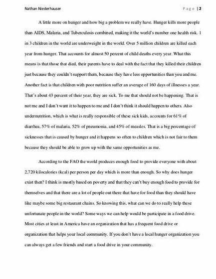 World hunger essay thesis writing to belong to the First