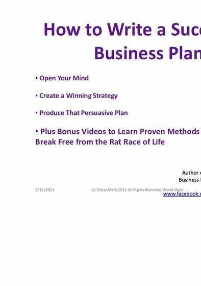 Writing a business plan paper market well