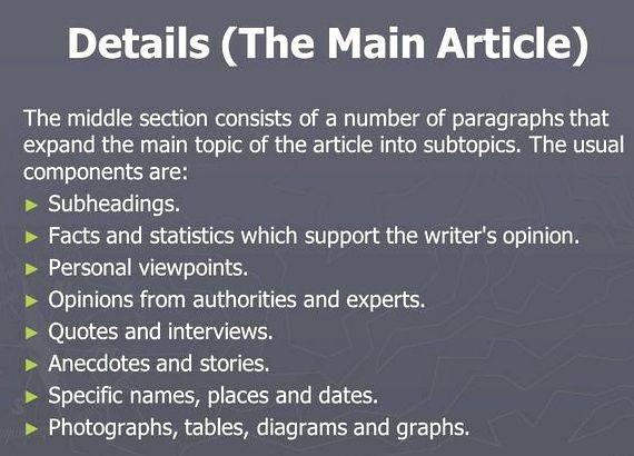 Writing a feature article scaffold definition pictures and captions