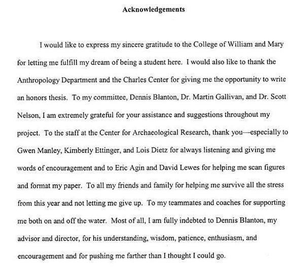 Writing a good thesis acknowledgement the most