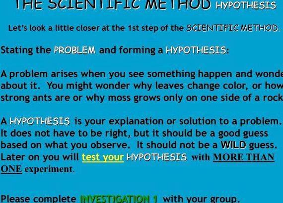 Writing a hypothesis using scientific method From your analysis