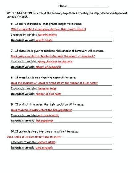 Writing a hypothesis worksheet for middle school out the difference between