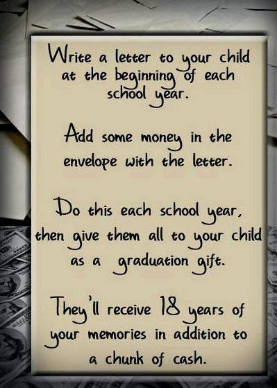 Writing a letter to my son for graduation realist, but not at